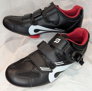 Peloton Black & Red Bike Shoes with White Accent